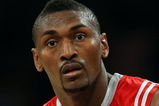 LOS ANGELES, CA - MAY 12:  Ron Artest #96 of the Houston Rockets looks on against the Los Angeles Lakers in Game Five of the Western Conference Semifinals during the 2009 NBA Playoffs at Staples Center on May 12, 2009 in Los Angeles, California. NOTE TO USER: User expressly acknowledges and agrees that, by downloading and or using this photograph, User is consenting to the terms and conditions of the Getty Images License Agreement.  (Photo by Stephen Dunn/Getty Images)