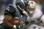 SEATTLE - AUGUST 29:  Running back Justin Forsett #30 of the Seattle Seahawks rushes against the Oakland Raiders at Qwest Field on August 29, 2008 in Seattle, Washington. The Seahawks defeated the Raiders 23-16. (Photo by Otto Greule Jr/Getty Images)