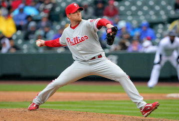 DENVER - APRIL 12:  Pitcher Brad Lidge #54 of the Philadelphia Phillies pitches the ninth inning against the Colorado Rockies at Coors Field on April 12, 2009 in Denver, Colorado. Lidge earned the save as the Phillies defeated the Rockies 7-5.  (Photo by Doug Pensinger/Getty Images)