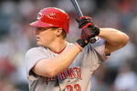 PHOENIX - MAY 12:  Jay Bruce #32 of the Cincinnati Reds bats against the Arizona Diamondbacks during the major league baseball game at Chase Field on May 12, 2009 in Phoenix, Arizona.  The Reds defeated the Diamondbacks 3-1.  (Photo by Christian Petersen/Getty Images)