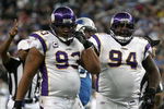 DETROIT - DECEMBER 07:  (L-R) Kevin Williams #93 and Pat Williams #94 of the Minnesoa Vikings in action during the NFL game against the Detroit Lions at Ford Field on December 7, 2008 in Detroit, Michigan.  The Vikings defeated the Lions 20-16.  (Photo by Christian Petersen/Getty Images)