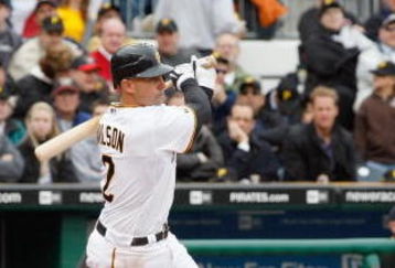 PITTSBURGH - APRIL 13:  Jack Wilson #2 of the Pittsburgh Pirates swings at the pitch during the Opening Day game against the Houston Astros at PNC Park on April 13, 2009 in Pittsburgh, Pennsylvania.  (Photo by: Gregory Shamus/Getty Images)