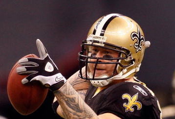 NEW ORLEANS - NOVEMBER 24: Jeremy Shockey #88 of the New Orleans Saints celebrates after getting a first down against the Green Bay Packers on November 24, 2009 at the Superdome in New Orleans, Louisiana. The Saints defeated the Packers 51-29.  (Photo by Chris Graythen/Getty Images)