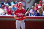7 Mar 1998:  Outfielder Lenny Dykstra of the Philadelphia Phillies in action during a spring training game against the Cincinnati Reds at the Ed Smith Stadium in Sarasota, Florida. Mandatory Credit: Rick Stewart  /Allsport