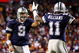 LANDOVER, MD - NOVEMBER 16:  Tony Romo #9 of the Dallas Cowboys celebrates his teams first touchdown against the Washington Redskins with teammate Roy Williams #11 on November 16, 2008 at FedEx Field in Landover, Maryland.  (Photo by Jim McIsaac/Getty Images)