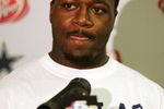 IRVING - AUGUST 28: Adam 'Pacman' Jones #21 of the Dallas Cowboys fields questions from the press after being reinstated to the NFL on August 28, 2008 at Texas Stadium in Irving, Texas.  (Photo by Brian Bahr/Getty Images)