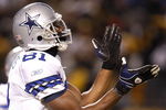PITTSBURGH - DECEMBER 07:  Terrell Owens #81 of the Dallas Cowboys antagonizes the crowd during a stop in play while playing the Pittsburgh Steelers on December 7, 2008 at Heinz Field in Pittsburgh, Pennsylvania. Pittsburgh won the game 20-13.  (Photo by Gregory Shamus/Getty Images)