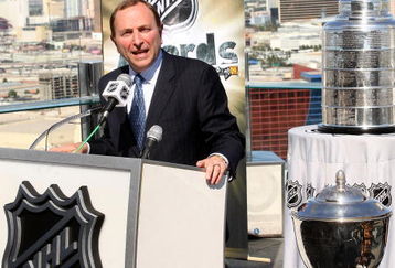 LAS VEGAS - APRIL 06:  NHL Commissioner Gary Bettman speaks during a news conference discussing the 2009 NHL Awards at the Ghostbar at the Palms Casino Resort April 6, 2009 in Las Vegas, Nevada. The 2009 NHL Awards will be held at the Palms on June 18, 2009.  (Photo by Jason Merritt/Getty Images)