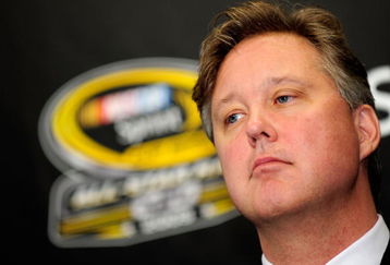 CONCORD, NC - MAY 15:  NASCAR CEO Brian France speaks with the media following practice for the NASCAR Sprint All-Star Race on May 15, 2009 at Lowe's Motor Speedway in Concord, North Carolina.  (Photo by Rusty Jarrett/Getty Images for NASCAR)