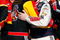 TALLADEGA, AL - APRIL 26:  Dale Earnhardt Jr. (R), driver of the #88 National Guard/Amp Energy Chevrolet, congratulates Brad Keselowski (L), driver of the #09 Miccosukee Chevrolet, in victory lane after winning the NASCAR Sprint Cup Series Aaron's 499 at Talladega Superspeedway on April 26, 2009 in Talladega, Alabama.  (Photo by John Harrelson/Getty Images)