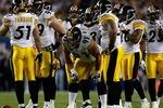 TAMPA, FL - FEBRUARY 01:  The Pittsburgh Steelers defense huddles up in the third quarter against the Arizona Cardinals during Super Bowl XLIII on February 1, 2009 at Raymond James Stadium in Tampa, Florida.  (Photo by Chris Graythen/Getty Images)