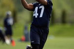 RENTON, WA - MAY 2:  John Owens #47 of the Seattle Seahawks catches a pass during minicamp at the Seahawks training facility on May 2, 2009 in Renton, Washington. (Photo by Otto Greule Jr/Getty Images) 