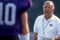 27 Jul 1998:  Head coach Ted Marchibroda of the Baltimore Ravens talks to quarterback Eric Zeier #10 during the Baltimore Ravens training camp at Western Maryland College in Westminster, Maryland. Mandatory Credit: Doug Pensinger  /Allsport