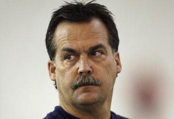 NASHVILLE, TN - MAY 1: Jeff Fisher, head coach of the Tennessee Titans watches the action during the Tennessee Titans Minicamp on May 1, 2009 at Baptist Sports Park in Nashville, Tennessee. (Photo by Joe Murphy/Getty Images)