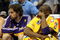 DENVER - MAY 25:  (L-R) Pau Gasol #16 and Kobe Bryant #24 of the Los Angeles Lakers sit on the bench in the second half against the Denver Nuggets in Game Four of the Western Conference Finals during the 2009 NBA Playoffs at Pepsi Center on May 25, 2009 in Denver, Colorado. NOTE TO USER: User expressly acknowledges and agrees that, by downloading and or using this photograph, User is consenting to the terms and conditions of the Getty Images License Agreement.  (Photo by Jed Jacobsohn/Getty Images)