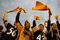TAMPA, FL - FEBRUARY 01:  Pittsburgh Steelers fans cheer on their team against the Arizona Cardinals during Super Bowl XLIII on February 1, 2009 at Raymond James Stadium in Tampa, Florida.  (Photo by Chris McGrath/Getty Images)