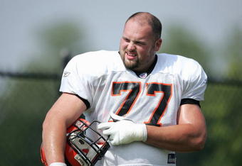 GEORGETOWN, KY - JULY 30:  Cincinnati Bengals Guard Andrew Whitworth during training camp practice at Toyota Stadium on July 30, 2006 in Georgetown, Ky. (Photo by Mark Lyons/Getty Images) 