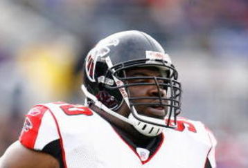 BALTIMORE, MD - NOVEMBER 19: Defensive tackle Grady Jackson #90 of the Atlanta Falcons during the game against the Baltimore Ravens at M&T Bank Stadium on November 19, 2006 in Baltimore, Maryland. The Ravens defeated the Falcons 24-10. (Photo by Jamie Squire/Getty Images)