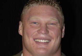 NEW YORK - MARCH 18:  World Wrestling Entertainment Wrestler Brock Lesnar attends a media conference announcing the all-star lineup of WWE WrestleMania XIX at ESPN Zone in Times Square March 18, 2003 in New York City.  (Photo by Mark Mainz/Getty Images)