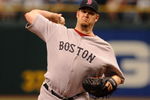 ST. PETERSBURG, FL - MAY 3: Pitcher Brad Penny #36 of the Boston Red Sox starts against the Tampa Bay Rays May 3, 2009 at Tropicana Field in St. Petersburg, Florida. (Photo by Al Messerschmidt/Getty Images)
