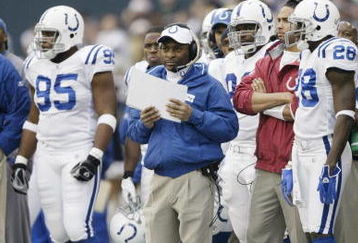 SEATTLE - DECEMBER 24:  Defensive coordinator Ron Meeks of the Indianapolis Colts looks on against the Seattle Seahawks at Qwest Field on December 24, 2005 in Seattle, Washington. The Seahawks defeated the Colts 28-13.  (Photo by Otto Greule Jr/Getty Images)
