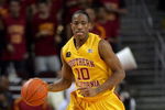 LOS ANGELES, CA - JANUARY 15:  DeMar DeRozan #10 of USC dribbles the ball upcourt in the second half against Arizona State at Galen Center on January 15, 2009 in Los Angeles, California.  The Trojans defeated the Sun Devils 61-49.  (Photo by Victor Decolongon/Getty Images)