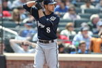 NEW YORK - APRIL 19:  Ryan Braun #8 of the Milwaukee Brewers at bat against the New York Mets at Citi Field on April 19, 2009 in the Flushing neighborhood of the Queens borough of New York City.  (Photo by Nick Laham/Getty Images)