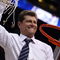 ST. LOUIS - APRIL 07: : : Head coach Geno Auriemma of the Connecticut Huskies celebrates as he cuts down the net after the win over the Louisville Cardinals on April 7, 2009 during the NCAA Women's Final Four Championship game at the Scottrade Center on April 7, 2009 in St. Louis, Missouri. The Connecticut Huskies defeated the Louisville Cardinals 76-54 to win the national title. The Huskies were undefeated this season. (Photo by Elsa/Getty Images)