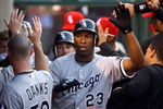 ANAHEIM, CA - MAY 25:  Jermaine Dye #23 of the Chicago White Sox is congratulated by teammates after hitting a three-run homerun in the second inning against the Los Angeles Angels of Anaheim at Angel Stadium on May 25, 2009 in Anaheim, California.  (Photo by Jeff Gross/Getty Images)