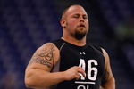 INDIANAPOLIS, IN - FEBRUARY 21:  Offensive lineman AQ Shipley of Penn State runs the 40 yard dash during the NFL Scouting Combine presented by Under Armour at Lucas Oil Stadium on February 21, 2009 in Indianapolis, Indiana. (Photo by Scott Boehm/Getty Images)