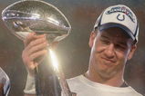 MIAMI GARDENS, FL - FEBRUARY 04:  Quarterback Peyton Manning #18 of the Indianapolis Colts smiles as he holds the Vince Lombardi Super Bowl trophy after his team won the Super Bowl XLI 29-17 over the Chicago Bears on February 4, 2007 at Dolphin Stadium in Miami Gardens, Florida.  (Photo by Donald Miralle/Getty Images)