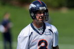 ENGLEWOOD, CO - MAY 03:  Quarterback Kyle Orton #8 particiaptes in practice during Denver Broncos Minicamp at the Broncos training facility on May 3, 2009 in Englewood, Colorado.  (Photo by Doug Pensinger/Getty Images)