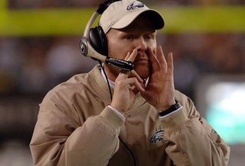 Philadelphia Eagles secondary coach Sean McDermott directs the defense  against the Dallas Cowboys November 14, 2005 at Lincoln Financial Field in Philadelphia.  The Cowboys defeated the Eagles 21 - 20.  (Photo by Al Messerschmidt/Getty Images)