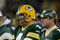 GREEN BAY, WI - NOVEMBER 6:  Quarterbacks Brett Favre #4 and Aaron Rodgers #12 of the Green Bay Packers watch the final minutes of a game against the Pittsburgh Steelers from the sideline November 6, 2005 at Lambeau Field in Green Bay, Wisconsin. The Steelers defeated the Packers, 20-10.  (Photo by Jonathan Daniel/Getty Images)
