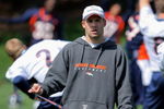 ENGLEWOOD, CO - MAY 03:  Head coach Josh McDaniels of the Denver Broncos oversees practice during minicamp at the Broncos training facility on May 3, 2009 in Englewood, Colorado.  (Photo by Doug Pensinger/Getty Images)