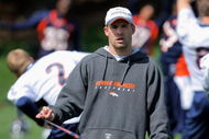 ENGLEWOOD, CO - MAY 03:  Head coach Josh McDaniels of the Denver Broncos oversees practice during minicamp at the Broncos training facility on May 3, 2009 in Englewood, Colorado.  (Photo by Doug Pensinger/Getty Images)
