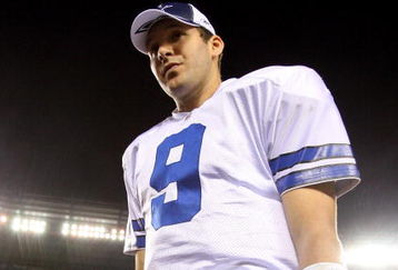 PHILADELPHIA - DECEMBER 28:  Tony Romo #9 of the Dallas Cowboys walks off the field after playing the Philadelphia Eagles on December 28, 2008 at Lincoln Financial Field in Philadelphia, Pennsylvania. The Eagles defeated the Cowboys 44-6.  (Photo by Jim McIsaac/Getty Images)
