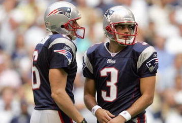 IRVING, TX - OCTOBER 14: Kicker Stephen Gostkowski #3 of the New England Patriots looks on with Chris Hanson #6 during the game against the Dallas Cowboys at Texas Stadium on October 14, 2007 in Irving, Texas. (Photo by Ronald Martinez/Getty Images) 
