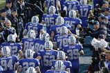 AIR FORCE ACADEMY, CO - NOVEMBER 11: The Air Force Falcons runs onto the field before the game against the Notre Dame Fighting Irish on November 11, 2006 at Falcon Stadium on the Air Force Academy near Colorado Springs, Colorado.  (Photo by Brian Bahr/Getty Images)