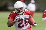 TEMPE, AZ - MAY 1 :  Chris Wells #26 of the Arizona Cardinals runs during a team minicamp at the team training facility on May 1, 2009 in Tempe, Arizona.  (Photo by Jonathan Willey/Getty Images)