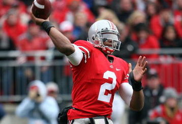 COLUMBUS, OH - NOVEMBER 22:  Terrelle Pryor #2 of the Ohio State Buckeyes throws a pass the during the Big Ten Conference game against the Michigan Wolverines at Ohio Stadium on November 22, 2008 in Columbus, Ohio. Ohio State won 42-7.  (Photo by Andy Lyons/Getty Images)