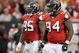 ATLANTA - OCTOBER 12:  Jonathan Babineaux #95 and Kindel Moorehead #94 of the Atlanta Falcons stand on the field during the game against the Chicago Bears at the Georgia Dome on October 12, 2008 in Atlanta, Georgia.  (Photo by Kevin C. Cox/Getty Images)
