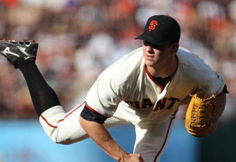 SAN FRANCISCO - MAY 17:  Matt Cain #18 of the San Francisco Giants pitches against the New York Mets during a Major League Baseball game on May17, 2009 at AT&T Park in San Francisco, California.  (Photo by Jed Jacobsohn/Getty Images)