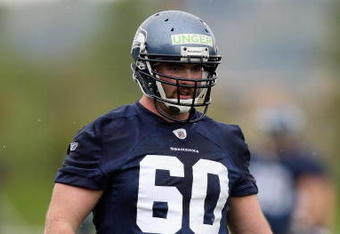 RENTON, WA - MAY 2:  Max Unger #60 of the Seattle Seahawks looks on during minicamp at the Seahawks training facility on May 2, 2009 in Renton, Washington. (Photo by Otto Greule Jr/Getty Images) 