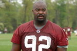 ASHBURN, VA - MAY 1:  Albert Haynesworth #92 of the Washington Redskins walks off the field after minicamp on May 1, 2009 at Redskins Park in Ashurn, Virginia.   (Photo by Mitchell Layton/Getty Images)