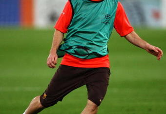 ROME - MAY 26:  Lionel Messi of Barcelona attends the Barcelona training session prior to UEFA Champions League Final versus Manchester United at the Stadio Olimpico on May 26, 2009 in Rome, Italy.  (Photo by Alex Livesey/Getty Images)