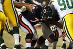 CHICAGO - DECEMBER 22: Chris Williams #74 of the Chicago Bears blocks on special teams during a game against the Green Bay Packers on December 22, 2008 at Soldier Field in Chicago, Illinois. The Bears defeated the Packers 20-17 in overtime. (Photo by Jonathan Daniel/Getty Images)