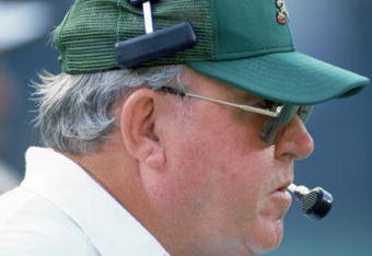 PHILADELPHIA - SEPTEMBER 10:  Head coach Buddy Ryan of the Philadelphia Eagles watches the game against the Seattle Seahawks at Veterans Stadium on September 10, 1989 in Philadelphia, Pennsylvania. The Eagles crushed the Seahawks 31-7. (Photo by Doug Pensinger/Getty Images)