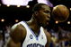 ORLANDO, FL - MAY 26: Dwight Howard #12 of the Orlando Magic reacts after dunking against the Cleveland Cavaliers in Game Four of the Eastern Conference Finals during the 2009 NBA Playoffs at the Amway Arena on May 26, 2009 in Orlando, Florida. NOTE TO USER: User expressly acknowledges and agrees that, by downloading and or using this photograph, User is consenting to the terms and conditions of the Getty Images License Agreement. (Photo by Elsa/Getty Images)