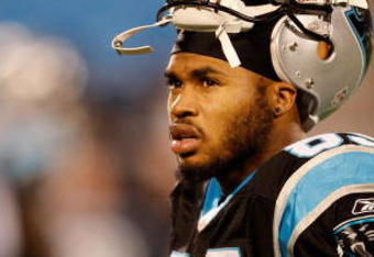 CHARLOTTE, NC - JANUARY 10:  Wide receiver Steve Smith #89 of the Carolina Panthers looks on during warm-ups before the game against the Arizona Cardinals during the NFC Divisional Playoff Game on January 10, 2009 at Bank of America Stadium in Charlotte, North Carolina.  (Photo by Streeter Lecka/Getty Images)